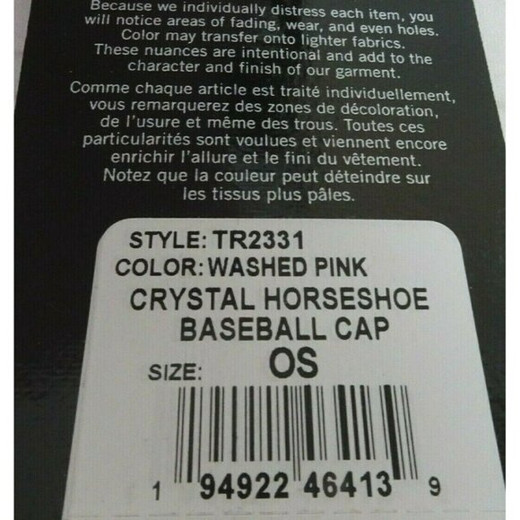 New True Religion Pink Baseball Cap Hat Crystal Horseshoe Logo Bling Minimalist - Picture 10 of 12